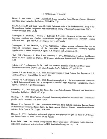 Hydrocarbon Plays in the Quebec St. Lawrence Lowlands: An Overview of the Junex Exploration Effort Page 8
