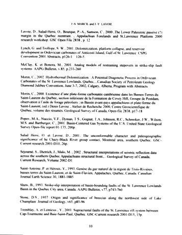Hydrocarbon Plays in the Quebec St. Lawrence Lowlands: An Overview of the Junex Exploration Effort Page 9