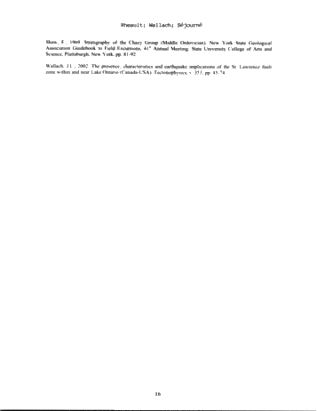 Regional Geological Framework for Exploration of Natural Gas in the St. Lawrence Lowlands and the Champlain Valley of Northeastern New York and Quebec Page 16