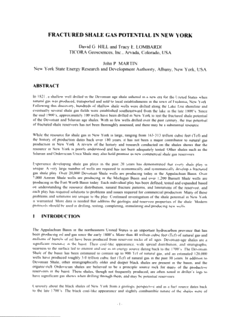 Fractured Shale Gas Potential in New York Page 1