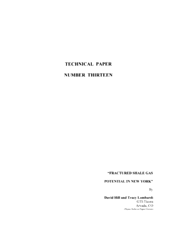 Fractured Shale Gas Potential in New York 181 Years Later - Why Isn't Shale a Major Source of Natural Gas Production in New York? Page 1