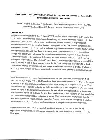 Assessing the Contribution of Satellite Hyperspectral Data to Petroleum Exploration Page 1