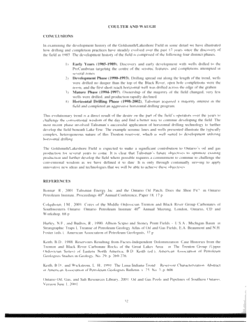 The Goldsmith/Lakeshore Field: A Case History of an Ontario Trenton Oil Pool Page 32