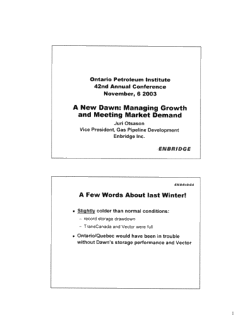 A New Dawn: Managing Growth and Meeting Market Demand Page 1