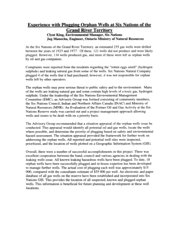 Experience With Plugging Orphan Wells at Six Nations of the Grand River Territory Page 1