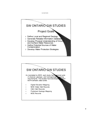 Southwestern Ontario Regional Groundwater Evaluations Page 4