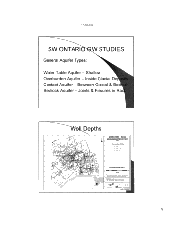 Southwestern Ontario Regional Groundwater Evaluations Page 9
