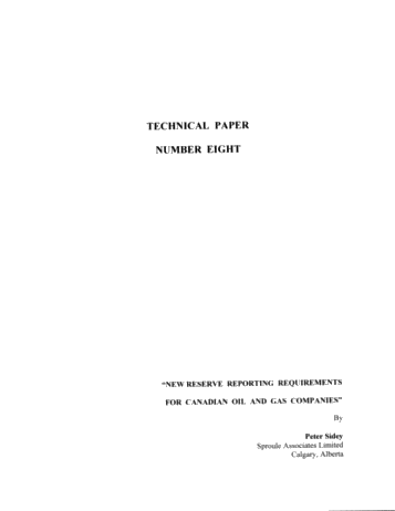 New Reserve Reporting Requirements for Canadian Oil and Gas Companies Page 1