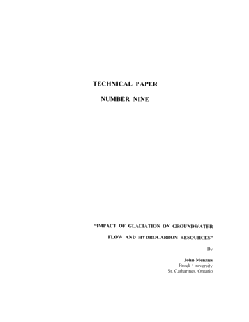 Impact of Glaciation on Groundwater Flow and Hydrocarbon Resources Page 1