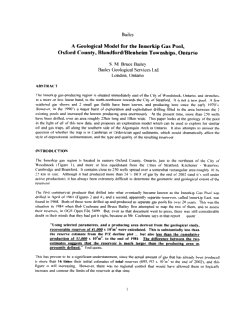 A Geological Model for the Innerkip Gas Pool, Oxford County, Blandford/Blenheim Townships, Ontario Page 1