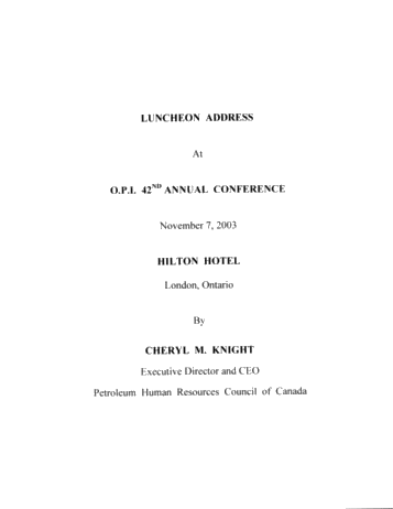 Luncheon Address Page 1