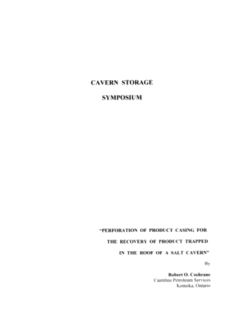 Symposium - Perforation of Product Casing for the Recovery of Product Trapped in the Roof of a Salt Cavern Page 1
