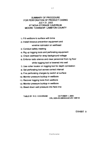 Symposium - Perforation of Product Casing for the Recovery of Product Trapped in the Roof of a Salt Cavern Page 17
