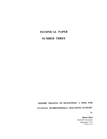 Seismic Imaging of Diagenesis: A Tool for Studying Hydrothermal Dolomite Systems Page 1