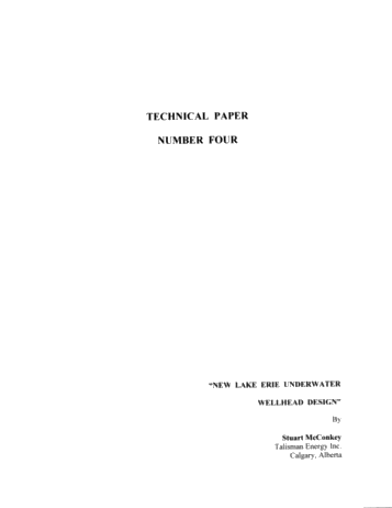 New Lake Erie Underwater Wellhead Design Page 1