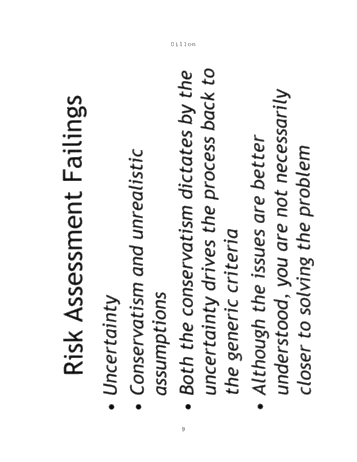 Risk Based Analysis of Ecological and Human Health Toxicological Data as a  Tool for the Development and Clean Up of E and P Sites. Page 9