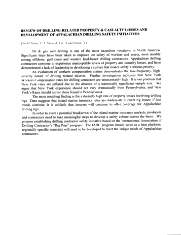 Review of Drilling-Related Property and Casualty Losses and Development of Appalachian Drilling Safety Initiatives Page 1
