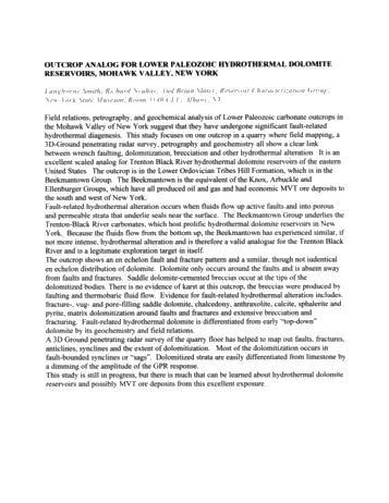 Outcrop Analog for Lower Paleozoic Hydrothermal Dolomite Reservoirs, Mohawk Valley New York. Page 1