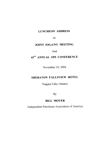 Luncheon Address Page 1