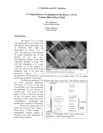 A Comprehensive Evaluation of the Dover 7-5-VE Trenton-Black River Field Page 1
