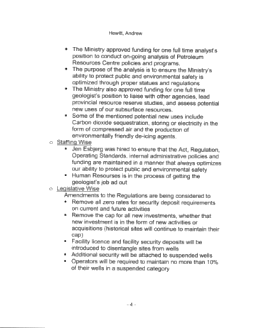 An Update on Working in Ontario's Oil and Gas Industry With Respect to Regulation and Staffing of the PRC Page 3