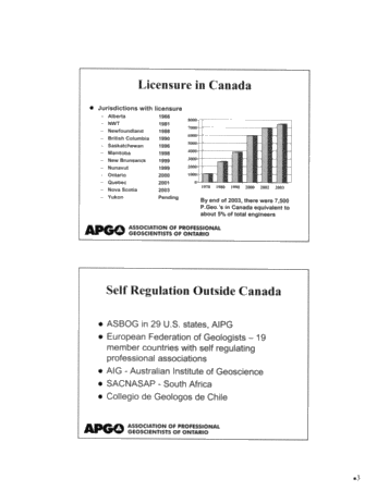 Professional Geoscience in Ontario - An Update From APGO Page 3