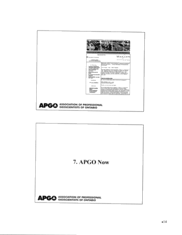 Professional Geoscience in Ontario - An Update From APGO Page 13