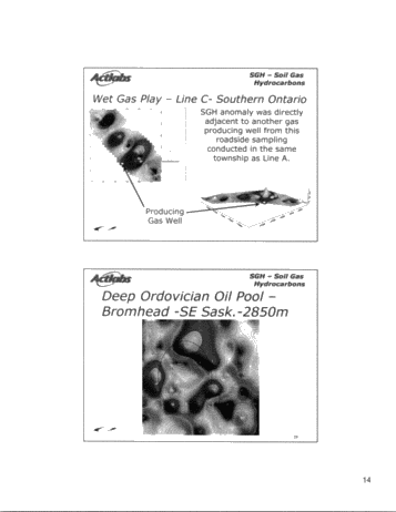 Soil Gas Hydrocarbon - SGH Analysis: A Forensic Approach Defines Organic Petroleum Signatures Used For Predictive Geochemistry in Exploration For Buried Gas and Oil Targets Page 14