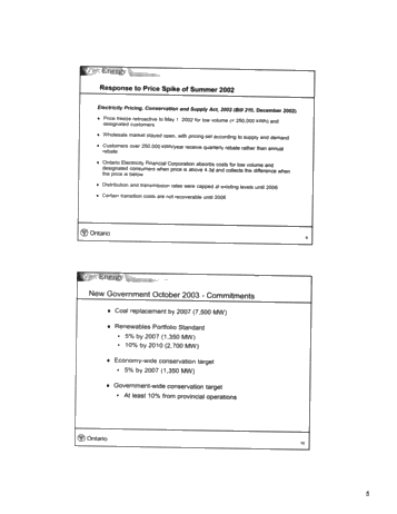Luncheon Address - Electricity Sector Initiatives in Ontario Page 5