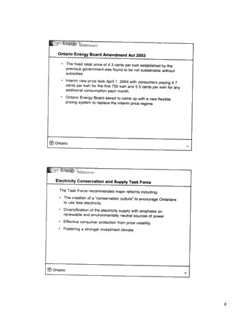 Luncheon Address - Electricity Sector Initiatives in Ontario Page 6