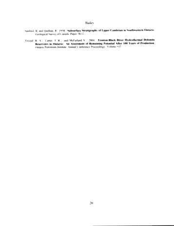 A Comparison of Cambrian Reservoir Rocks Onlapping the SE and NW Sides of the Algonquin Arch in SW Ontario - A Regional Correlation Project Page 34
