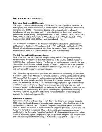 Regional Stratigraphic Synthesis for the Paleozoic of Southern Ontario: An Updated Framework for Ontario's Oil and Gas Industry Page 4