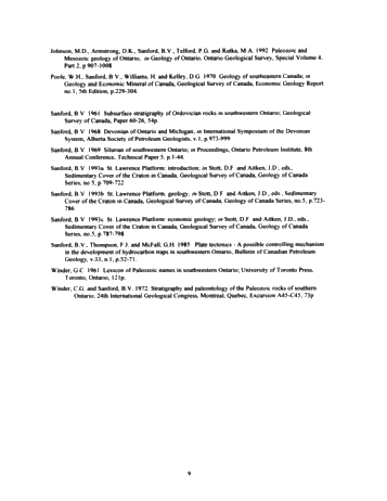 Regional Stratigraphic Synthesis for the Paleozoic of Southern Ontario: An Updated Framework for Ontario's Oil and Gas Industry Page 9