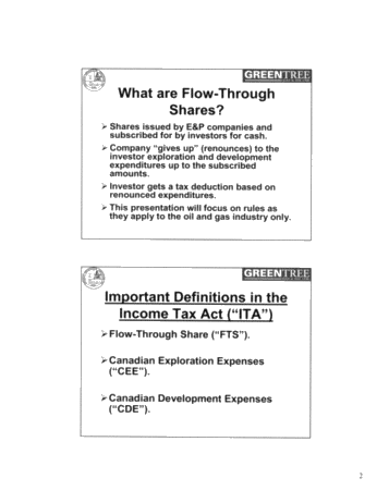 A Primer on the Tax Rules Relating to Flow-Through Shares Page 2