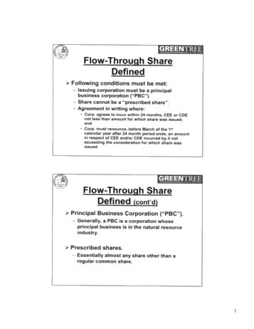 A Primer on the Tax Rules Relating to Flow-Through Shares Page 3