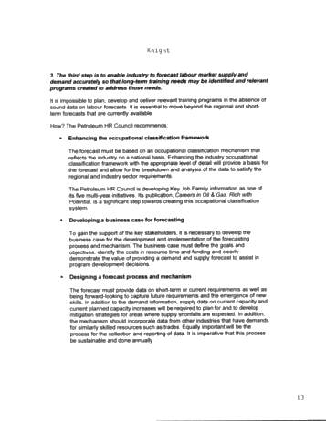 The Workers Industry Needs, When and Where it Needs Them Page 13