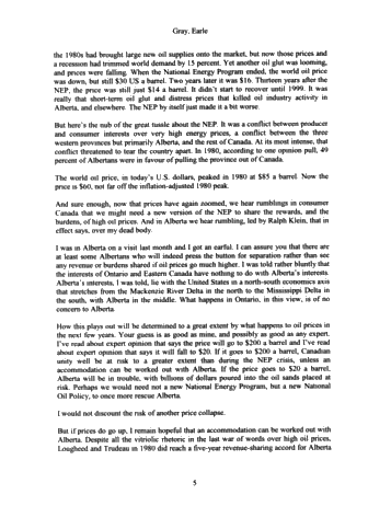 Luncheon Address - Oil and The Threat of a Splintered Canada Page 5