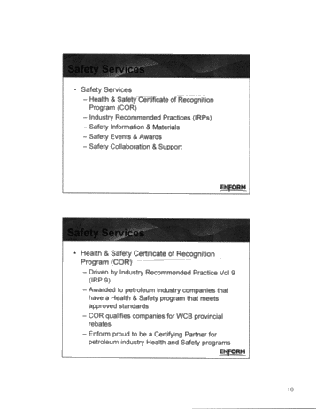 An Update on Training Delivery Within the Canadian Oil and Gas Industry Page 10
