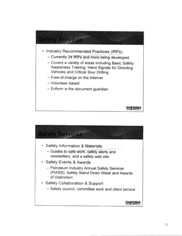 An Update on Training Delivery Within the Canadian Oil and Gas Industry Page 11