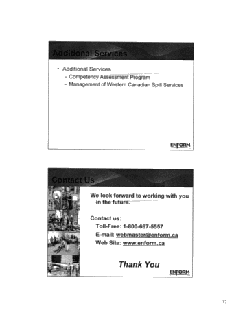 An Update on Training Delivery Within the Canadian Oil and Gas Industry Page 12