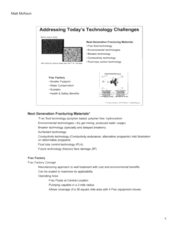 How Technology Challenges Are Changing the Roles for the Exploration and Production Industry Page 9