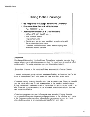 How Technology Challenges Are Changing the Roles for the Exploration and Production Industry Page 25