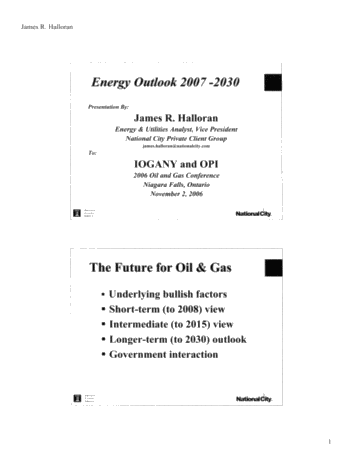 Energy Outlook for 2007 - 2030 Page 2