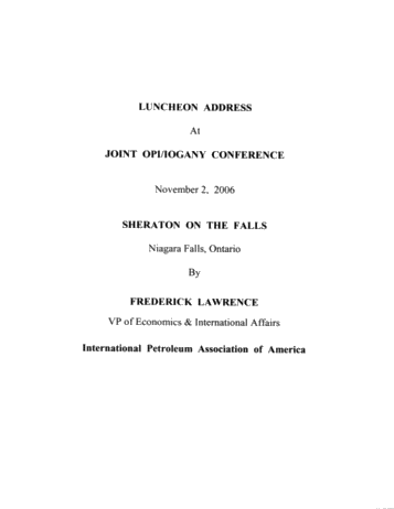 Luncheon Address Page 1