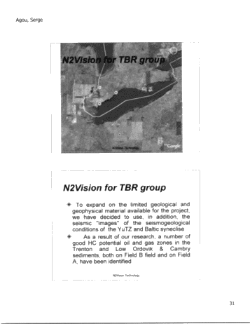 N2Vision Technology Application for Direct Identification of Commerical Hydrocarbons in Trenton-Black River Formations of Ontairo Page 31