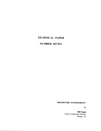 Reservoir Engineering Page 1