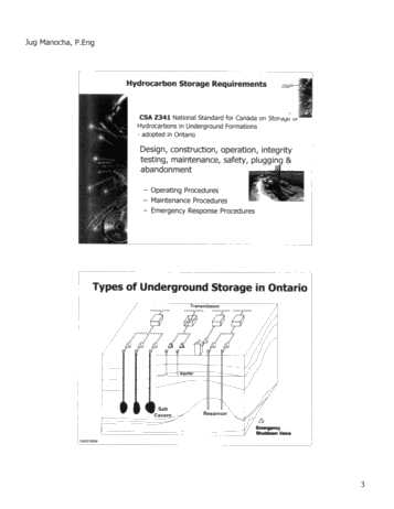 Natural Gas Storage Reservoirs & Salt Caverns Storage - Ontario Update Page 3