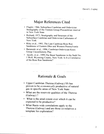 Preliminary Subsurface Correlations of the Theresa (Galway) Sandstone Formation in New York State: Implications for Exploration Page 2