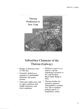 Preliminary Subsurface Correlations of the Theresa (Galway) Sandstone Formation in New York State: Implications for Exploration Page 4