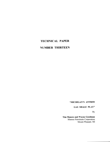 Michigan's Antrim Shale Play Page 1